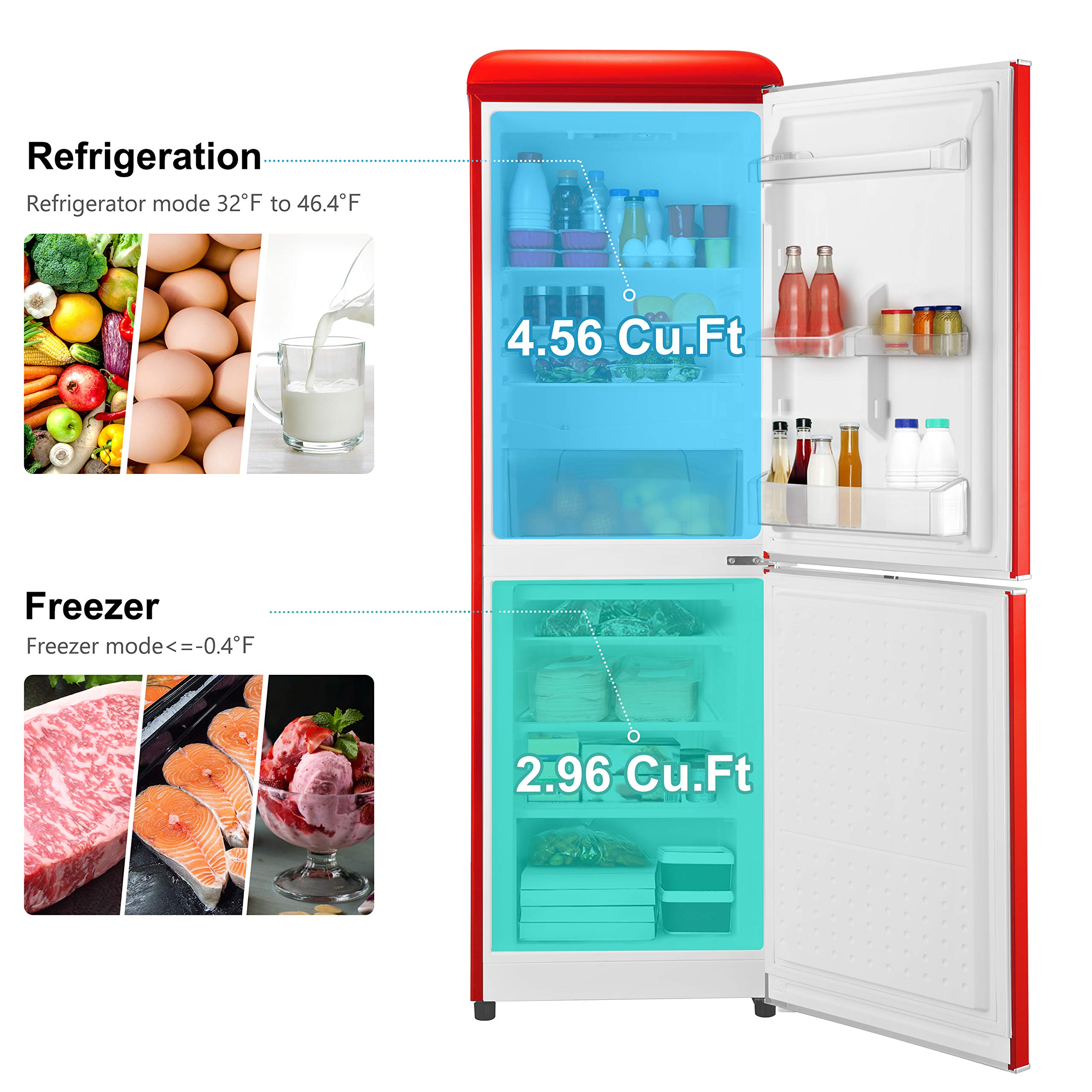 Amazon.com: Galanz GLR74BRDR12 Retro Refrigerator with Bottom